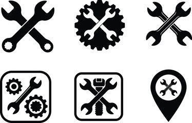 Obraz premium Mechanical Tools & Repair Icon Set