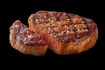 Sliced grilled steak, seasoned