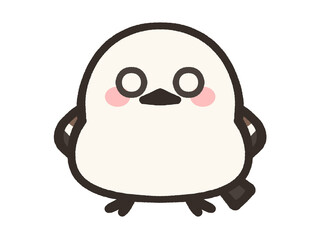 シマエナガの白目ビックリイラスト素材