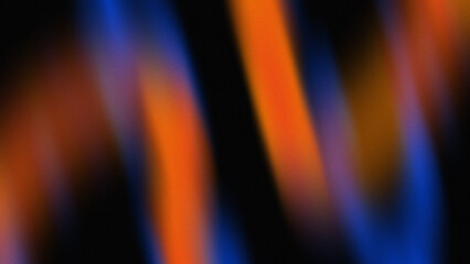 premium dark black background with diagonal lines creates a strong contrast between the warm orange and the cool blue.