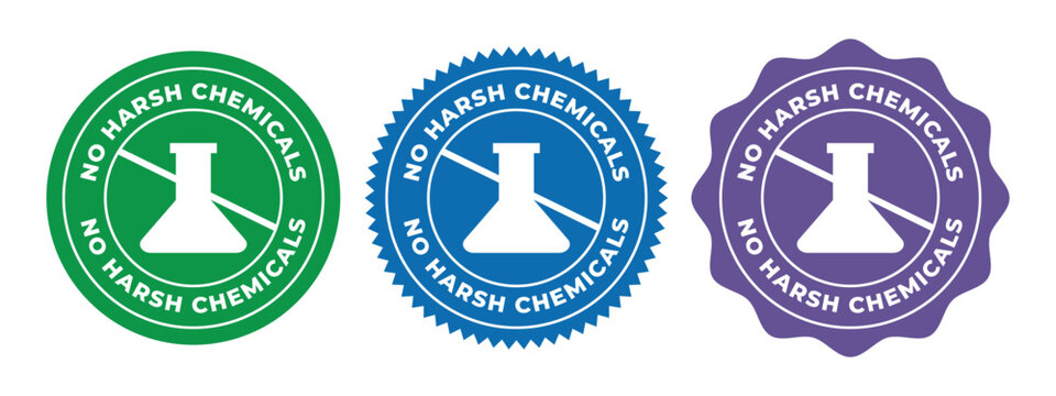 No Harsh Chemicals Vector Badge Set