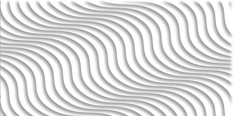 Abstract wave pattern with shadow effects on white background creates a sense of depth and fluidity in a modern minimalist design