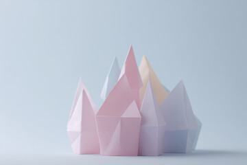 Soft pastel origami castle with minimal design