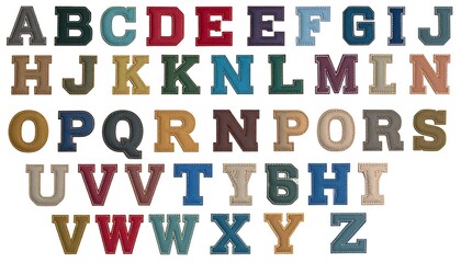 Alphabet letters in various colors and styles (1)