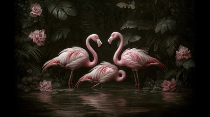 Serene Flamingo Paradise: A Tropical Dream in Pink