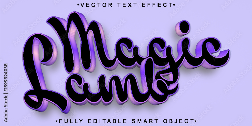 Poster mystical magic lamp genie wish enchanted style design vector fully editable smart object text effect