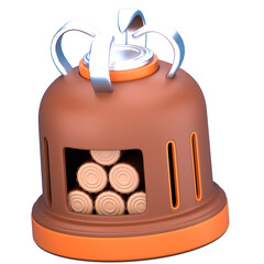 Wooden Stove 3D Icon