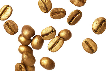 Obraz premium a bunch of coffee beans are flying in the air