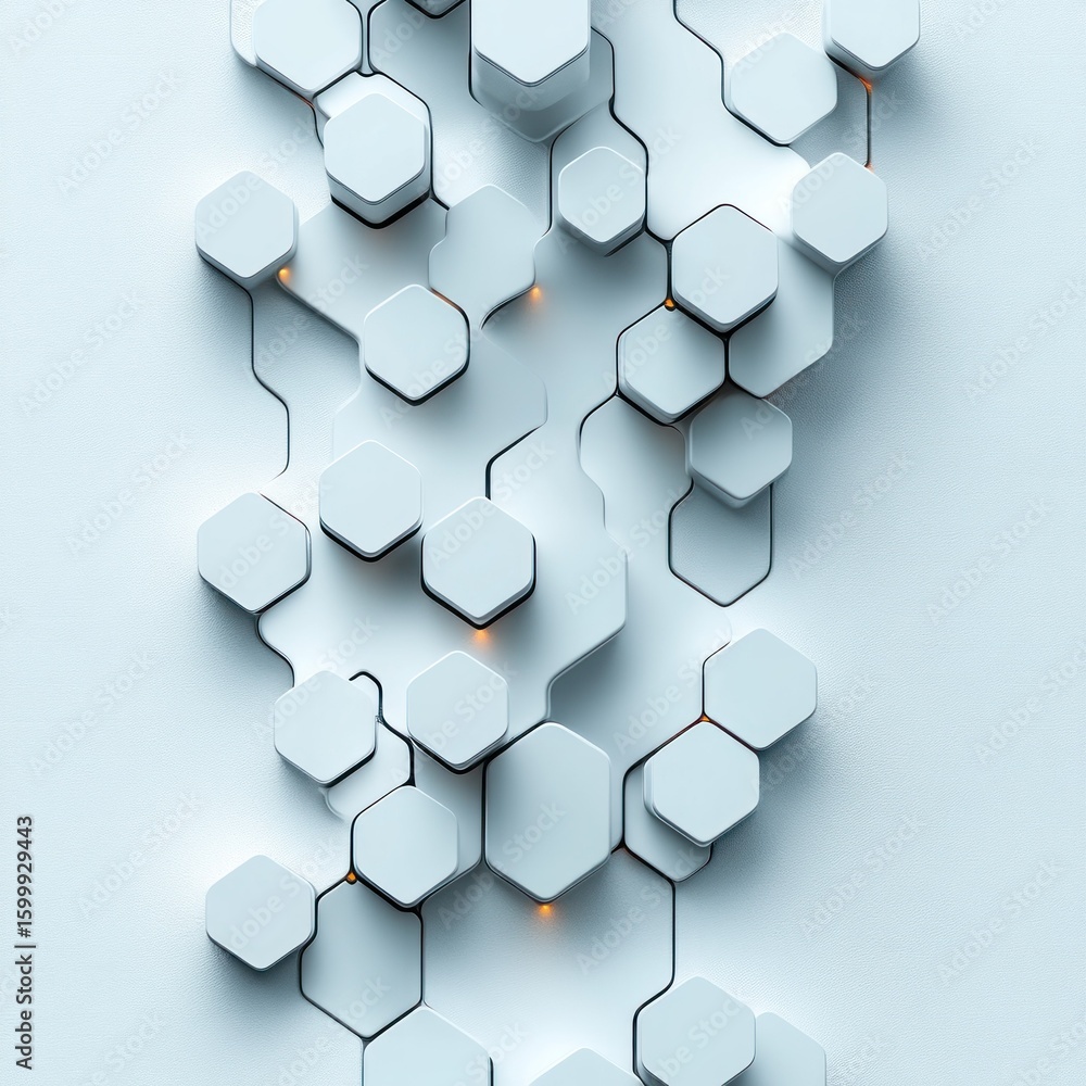 Poster abstract hexagon pattern: digital geometry and modern design