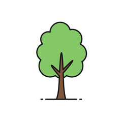 Simple Tree Illustration with Green Crown