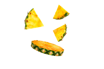 a pineapple cut in half with a smile face