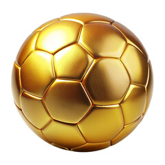 golden soccer ball isolated on transparent background