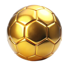 golden soccer ball isolated on transparent background