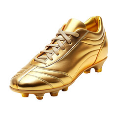 gold football boot isolated on transparent background