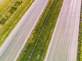 Rural expressway with moving vehicles
