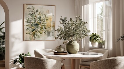 Interior design of a cozy dining area