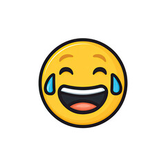 Fototapeta premium Laughing Emoji with Tears of Joy on Transparent Background