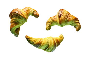 a couple of croissants are shown in the shape of a smiley face