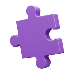 Iridescent Puzzle Piece 3D Render of a Shiny, Colorful Jigsaw Piece