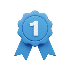 cartoon 3d medal with numbers, realistic icons 