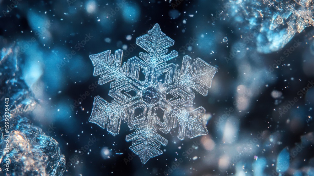 Poster detailed snowflake pattern