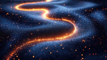 Abstract Cosmic Dust and Glowing Trail: A Digital Art Creation
