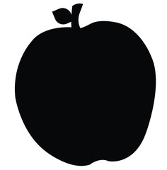 Cute cartoon hand drawn vector apple silhouette.