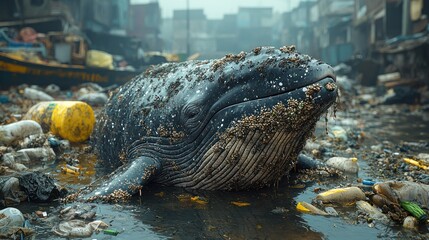 A Whale's Lament: Pollution's Grim Embrace