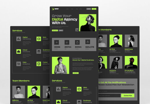 Modern Digital Agency Website Landing Page Design Template