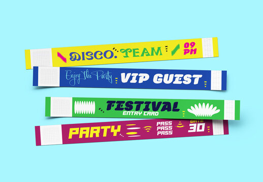 Vibrant Event Wristband Design for Guest Identification