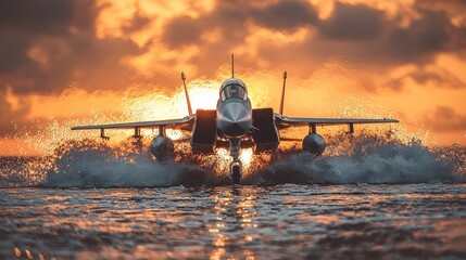 Sunset Fighter Jet