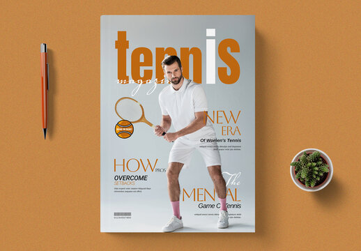 Tennis Sport Magazine Cover Layout