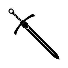 Sword black icon isolated on white background