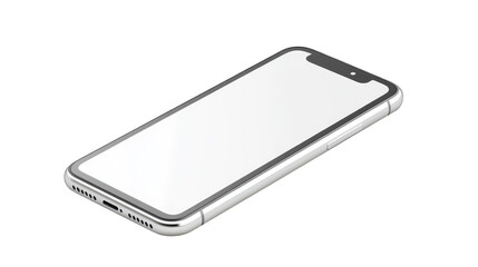Modern silver smartphone with blank screen.