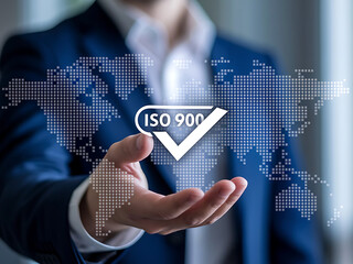 ISO 9001 Certified concept representing quality management, business compliance, and international ISO standards for organizational excellence
