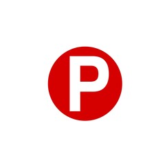 red and white sign of pintrest symbol 