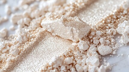 Glamorous Gold and White Shimmering Powder Texture