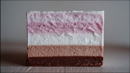 Slice of layered dessert