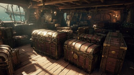 Interior of a wooden ship