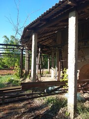 An old abandoned railway station in the countryside. To create atmospheric scenes with elements of...