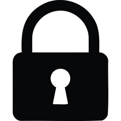 Black Padlock Icon: Security, Privacy, Protection Symbol