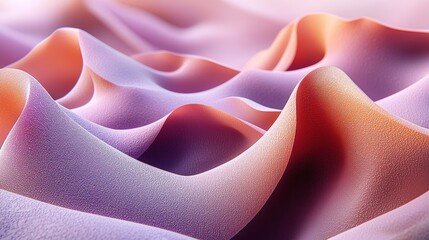 Abstract Purple and Orange Wave Landscape: A Digital Art Piece