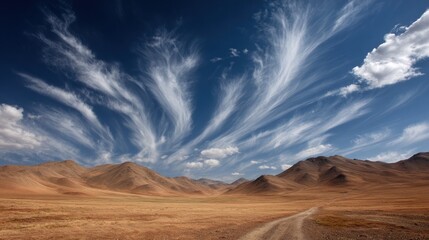 Dramatic sky over arid mountains