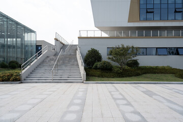 empty ground with modern building