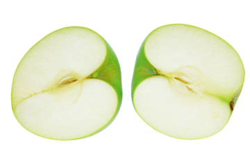 a half eaten apple with a bite taken out of it