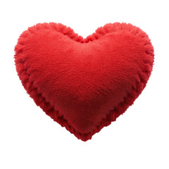 red pillow shaped heart isolated on transparent background