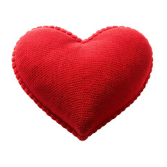 red pillow shaped heart isolated on transparent background