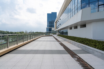 empty ground with modern building