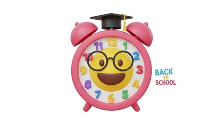 Back to School: A Colorful Alarm Clock with a Happy Face Signifying a New Beginning