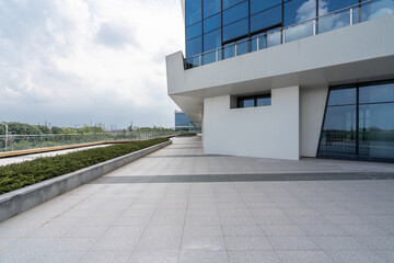 empty ground with modern building